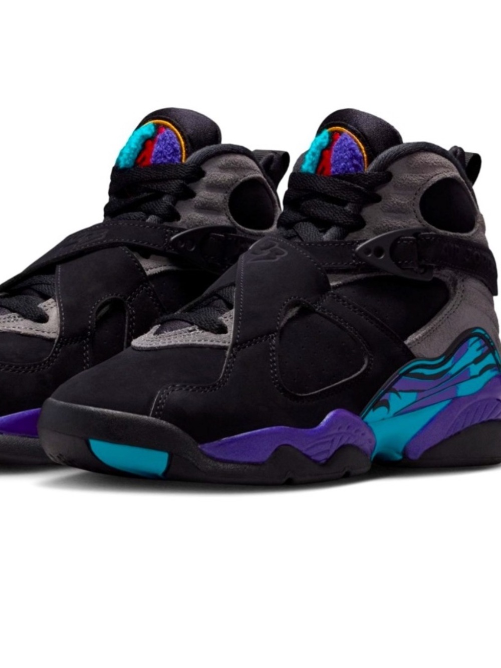 Jordan Kids' Sneakers - Black with Purple & Teal Accents